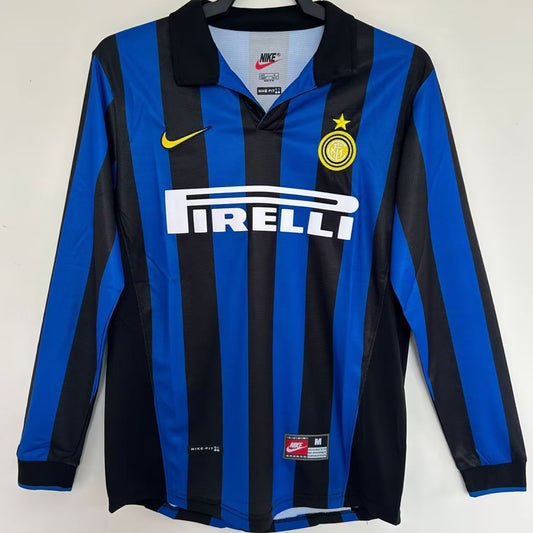 Jersey 1998/99 Inter Milan Local Manga larga Versión Fan Retro