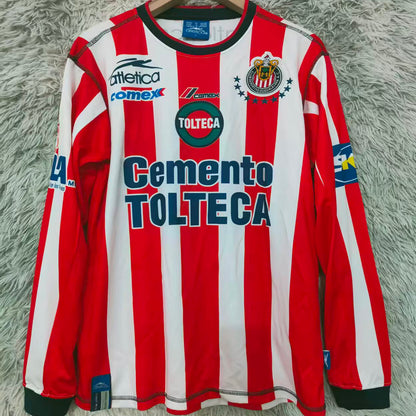 Jersey 2002/2003 Chivas Local Manga larga Versión Fan Retro