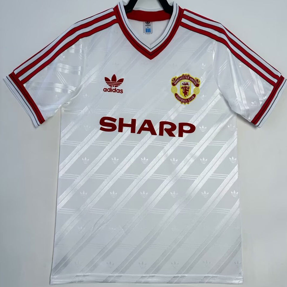 jersey 1986 manchester united visitante manga corta versión fan retro