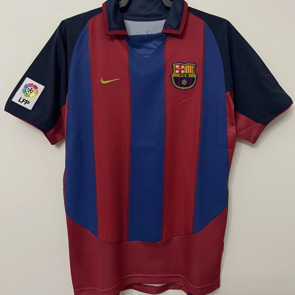jersey 2003/04 barcelona local manga corta versión fan retro