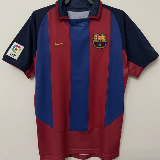 Jersey 2003/04 Barcelona Local Manga corta Versión Fan Retro