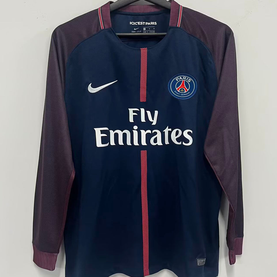 jersey 2017/18 psg local manga larga versión fan retro