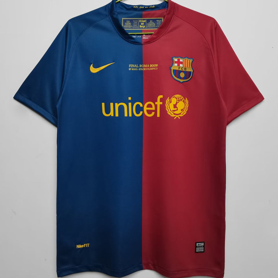 jersey 2008/09 barcelona local manga corta versión fan retro