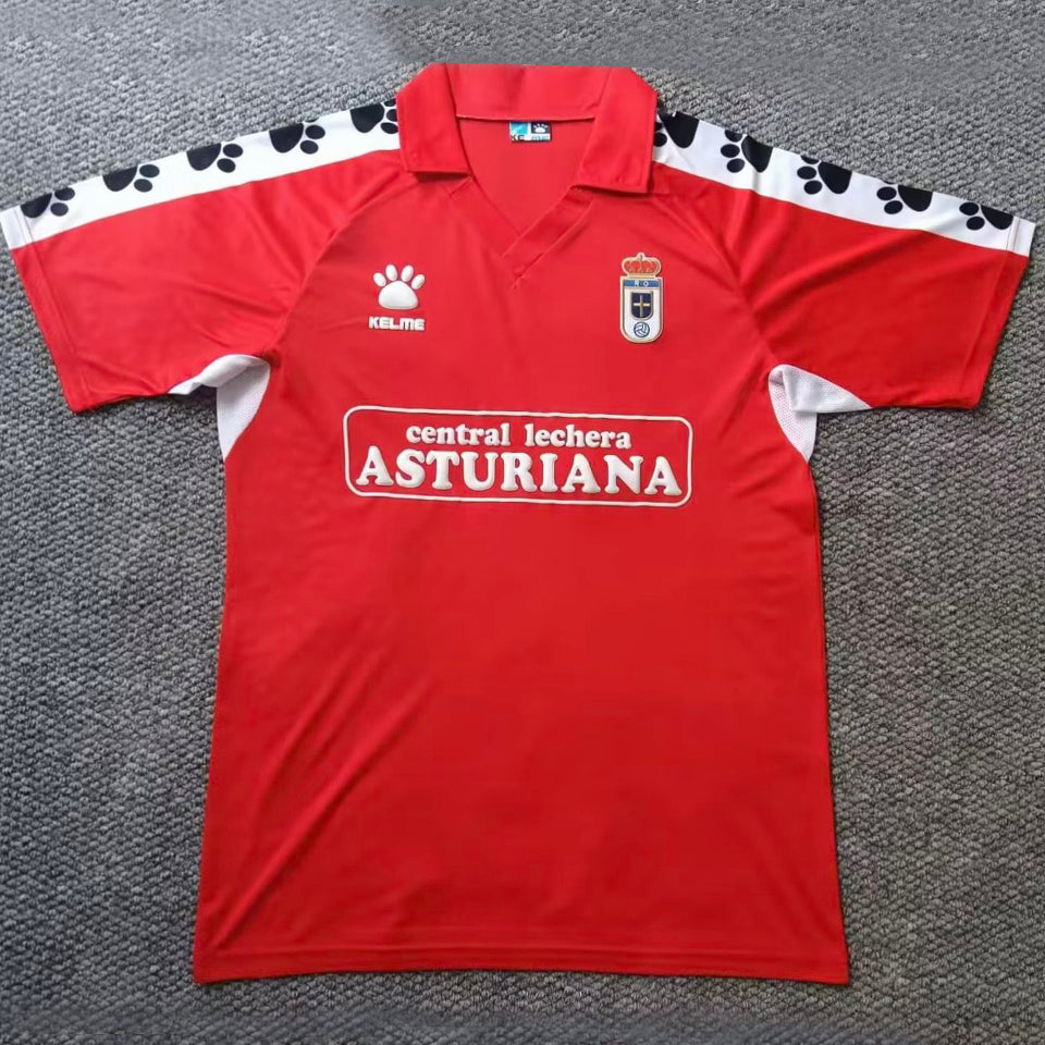 jersey 1990/91 real oviedo visitante manga corta versión fan retro