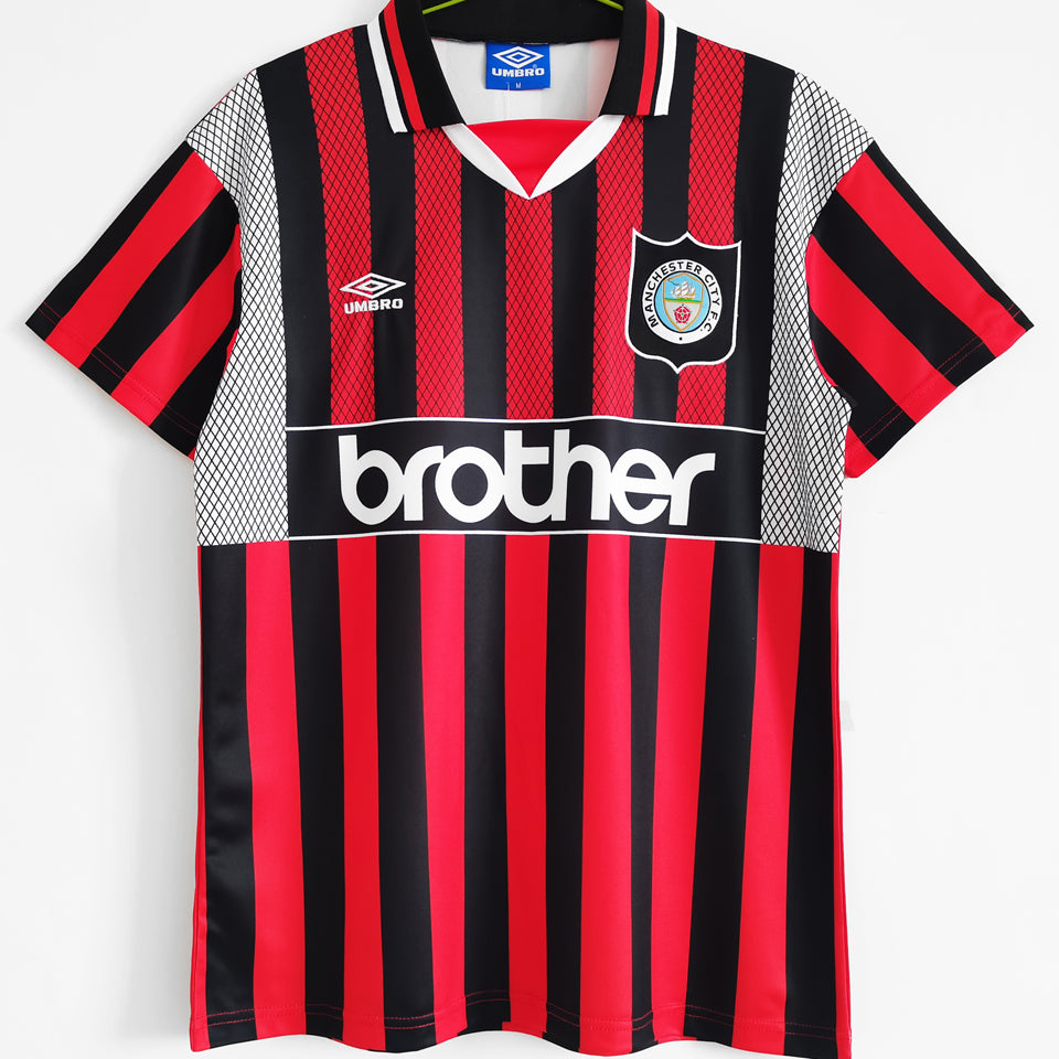 jersey 1994/1996 manchester city visitante manga corta versión fan retro