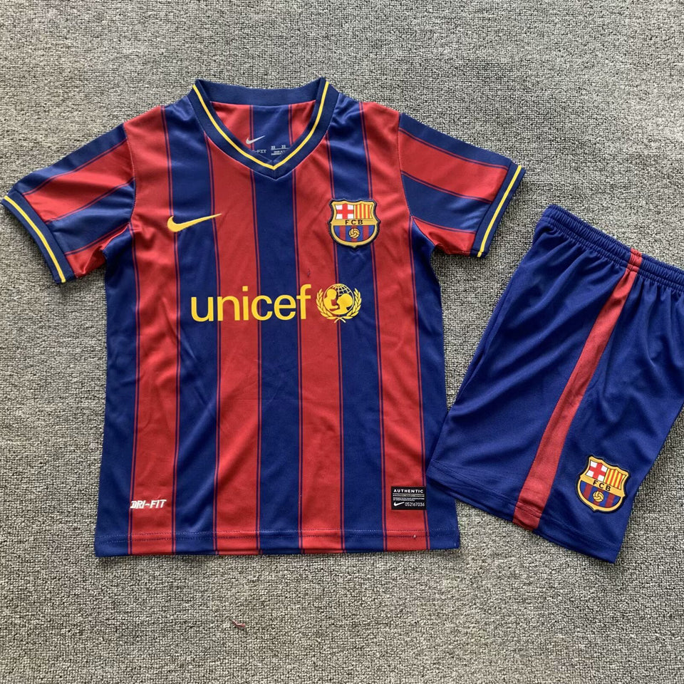 Jersey 2009/10 Barcelona Local Manga corta Niño Retro