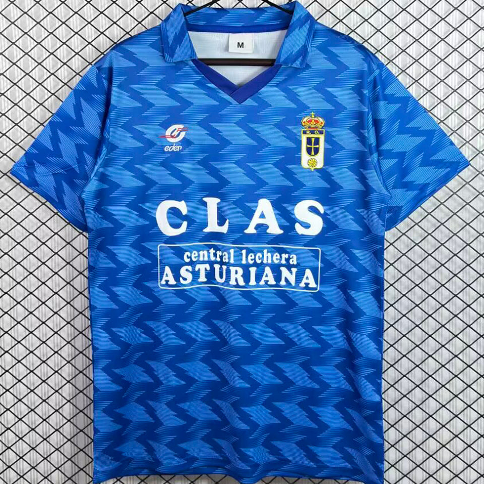 jersey 1989/1990 real oviedo local manga corta versión fan retro