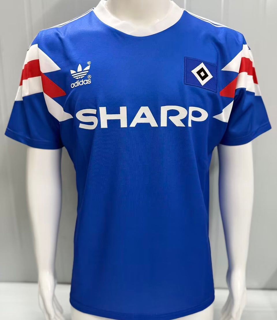 jersey 1990/1991 hamburger visitante manga corta versión fan retro