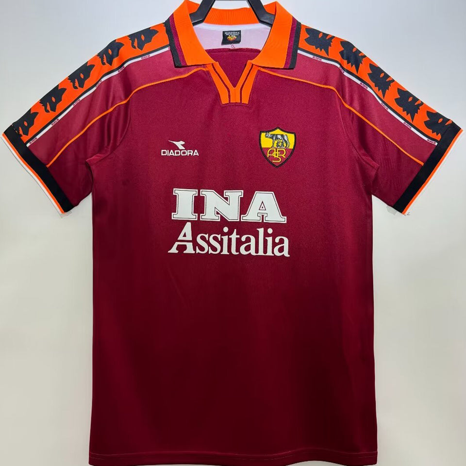 jersey 1998/99 roma local manga corta versión fan retro