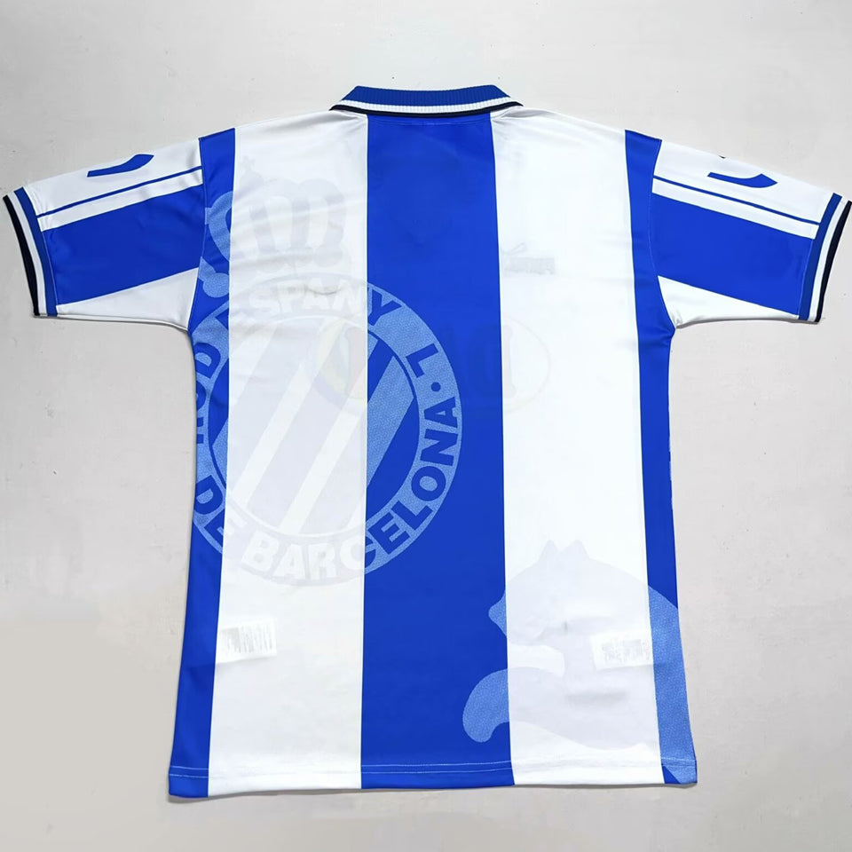 Jersey 1998 Espanyol Local Manga corta Versión Fan Retro