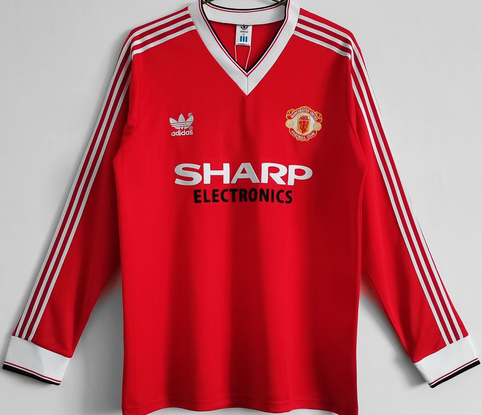 Jersey 1983 Manchester United Local Manga larga Versión Fan Retro