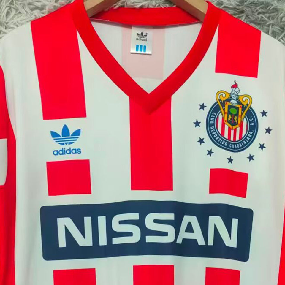 jersey 1990/1991 chivas local manga corta versión fan retro