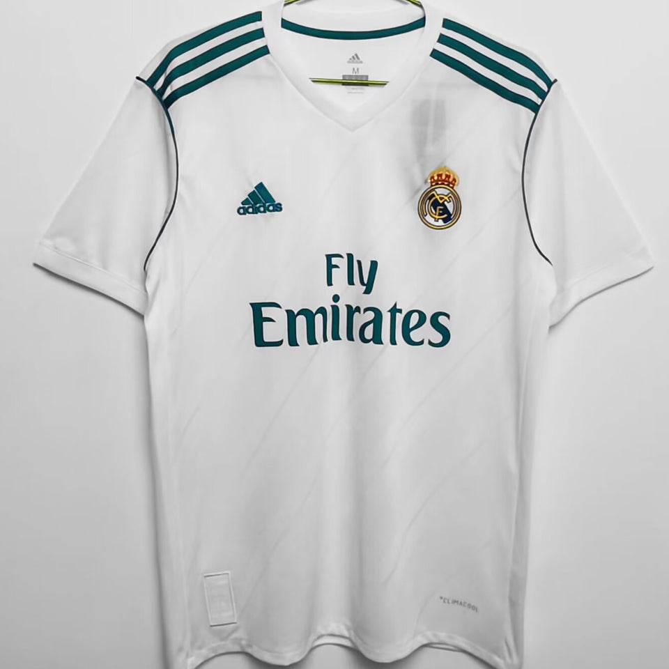 jersey 2017/18 real madrid local manga corta versión fan retro