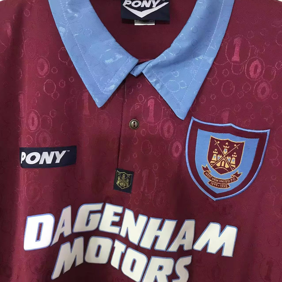 jersey 1995/97 west ham local manga larga versión fan retro