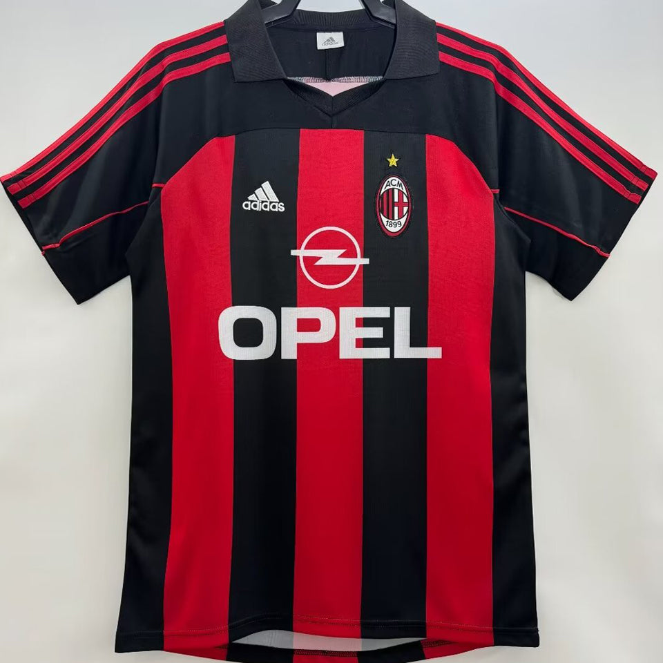 jersey 2000/02 ac milan local manga corta versión fan retro
