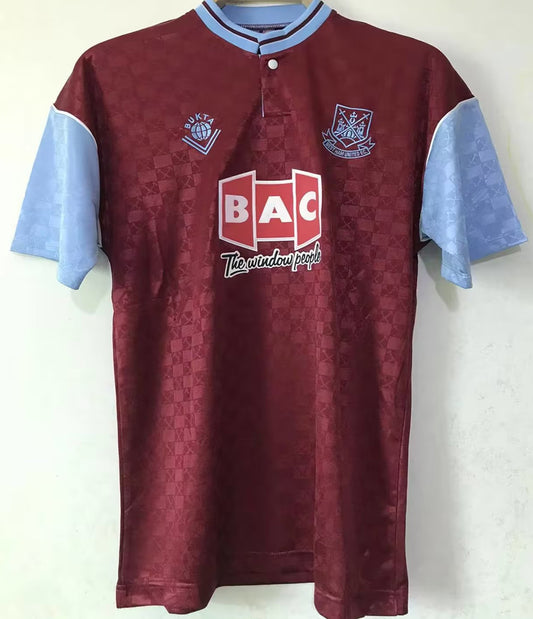 Jersey 1989/90 West Ham Local Manga corta Versión Fan Retro