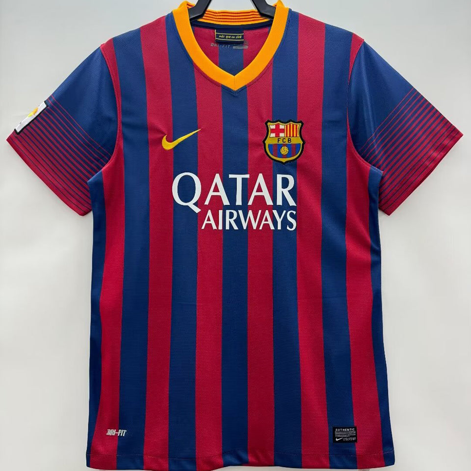 jersey 2013/14 barcelona local manga corta versión fan retro