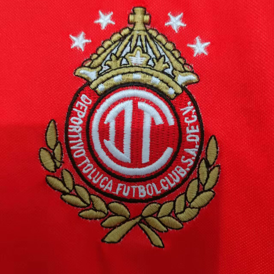 Jersey 1998/1999 Deportivo Toluca Local Manga larga Versión Fan Retro