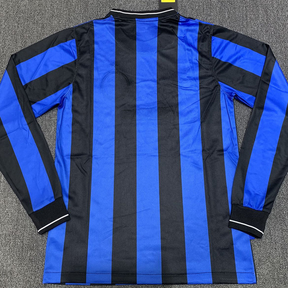 Jersey 2009/10 Inter Milan Local Manga larga Versión Fan Retro
