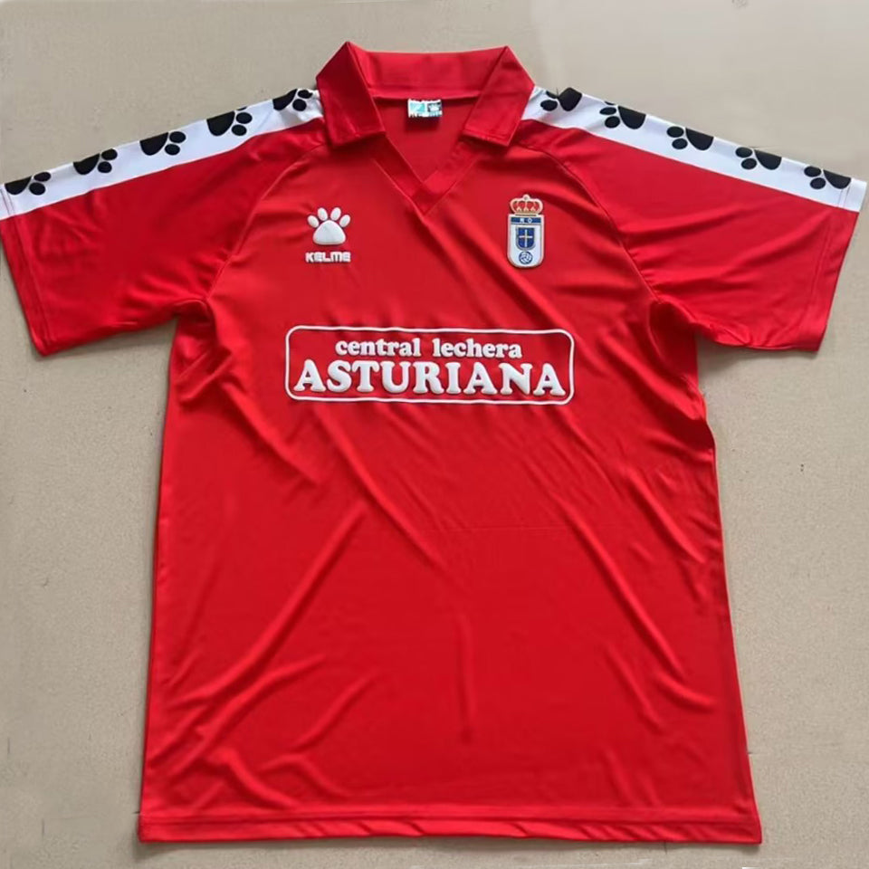 jersey 1991/1992 real oviedo visitante manga corta versión fan retro