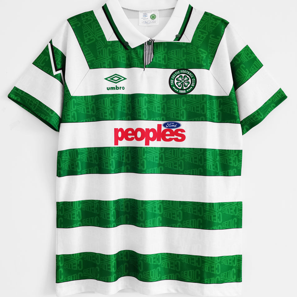 jersey 1991/92 celtic local manga corta versión fan retro