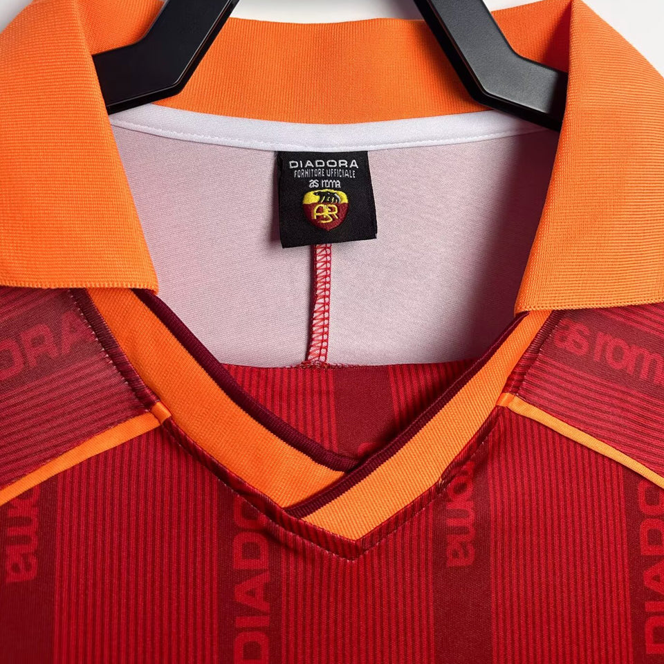 Jersey 1999/2000 Roma Local Manga corta Versión Fan Retro