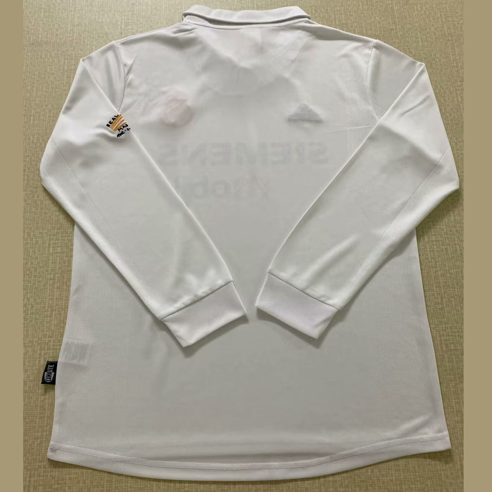 jersey 2002/03 real madrid local manga larga versión fan retro