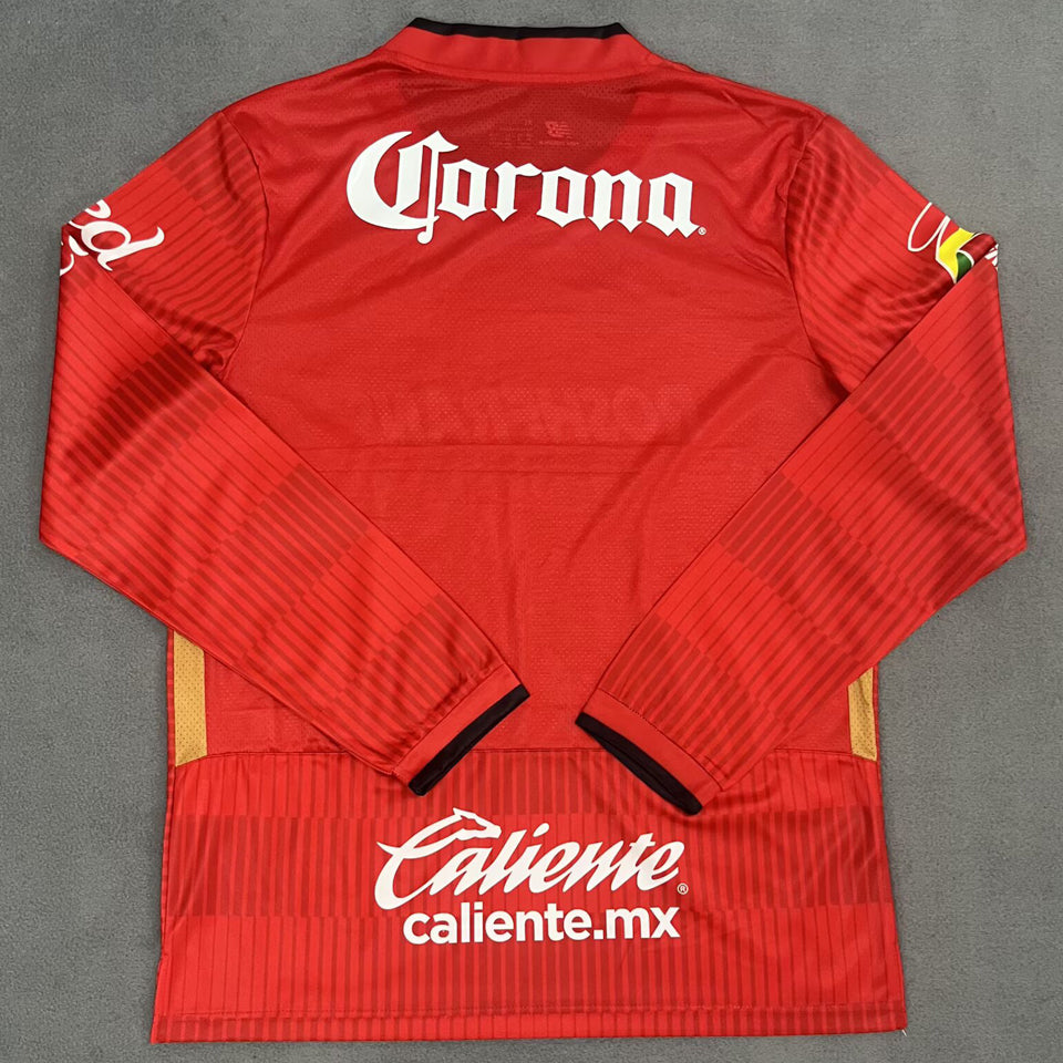 jersey 2025/26 deportivo toluca local manga larga versión fan