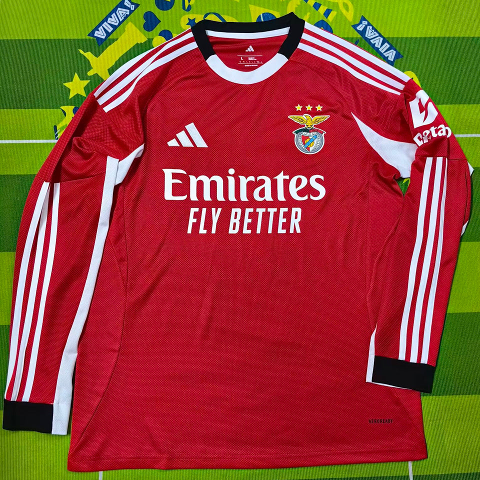 jersey 2025/26 benfica local manga larga versión fan