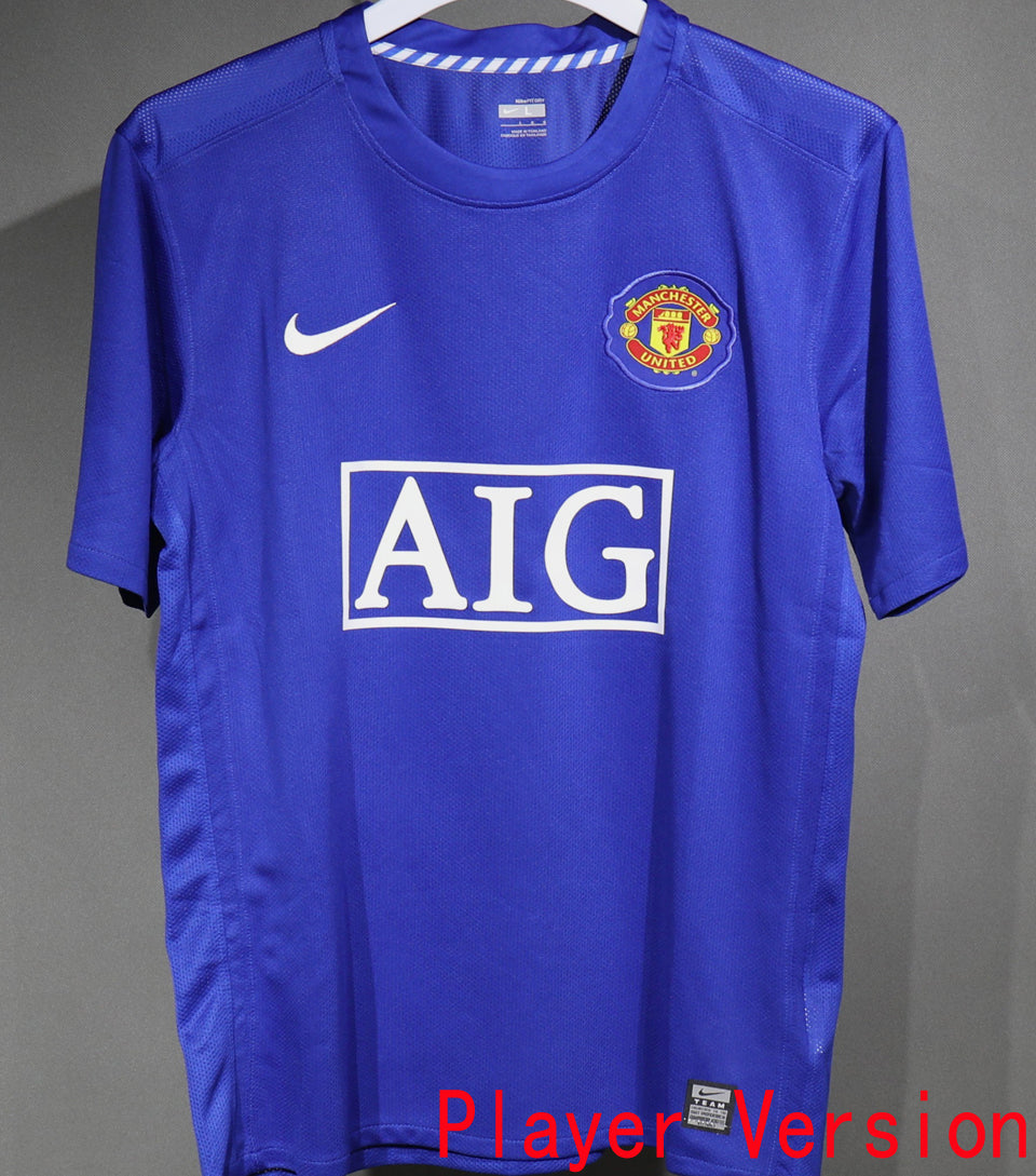 jersey 2008/2009 manchester united tercero manga corta versión jugador retro