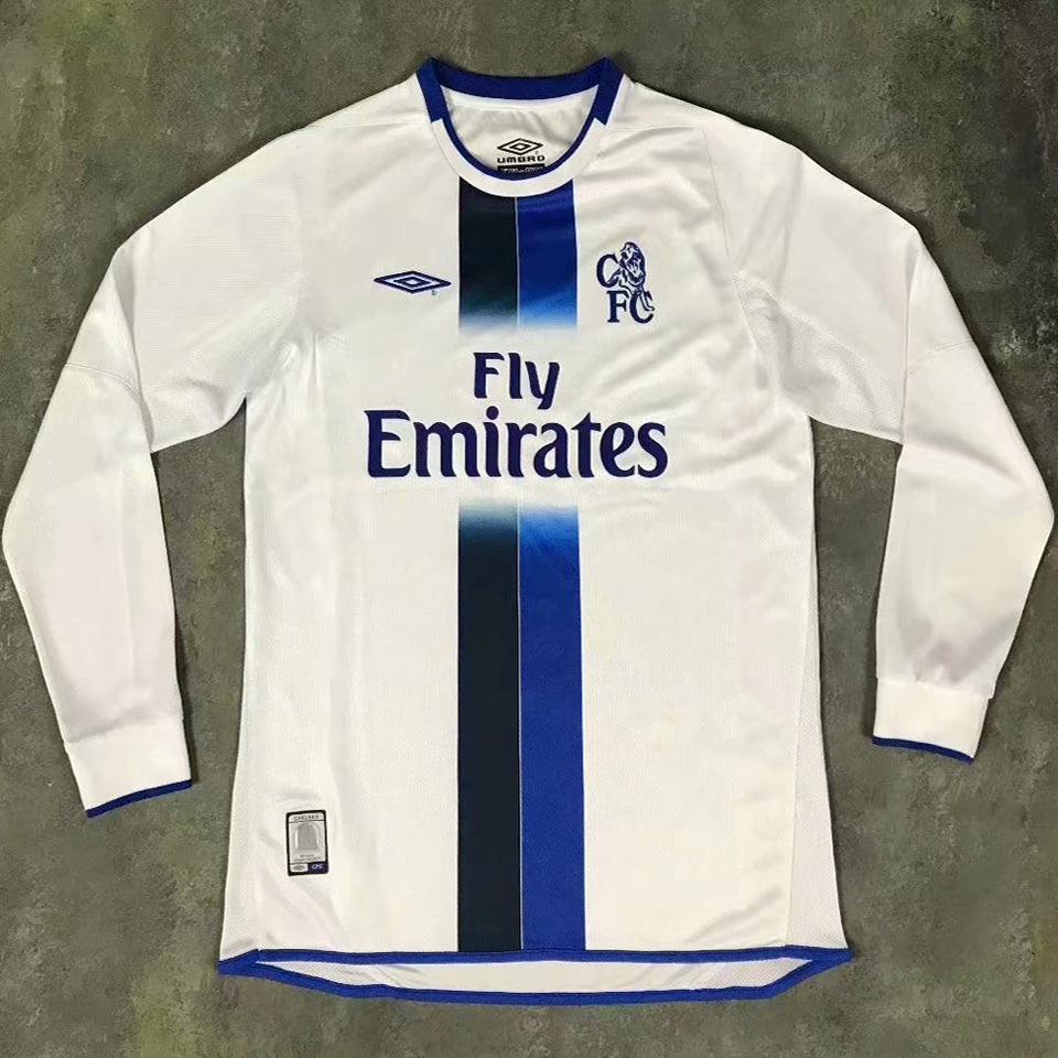 jersey 2003 chelsea visitante manga larga versión fan retro