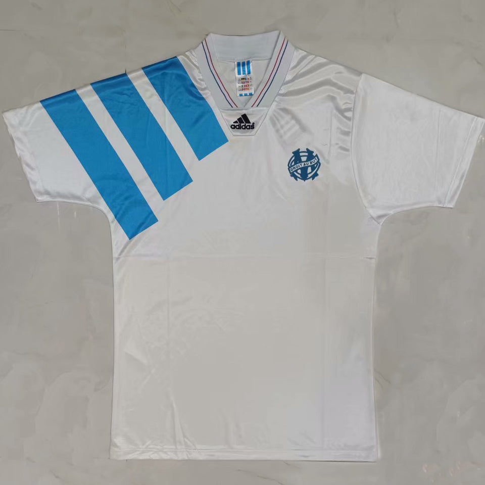 Jersey 1992/93 Marseille Local Manga corta Versión Fan Retro
