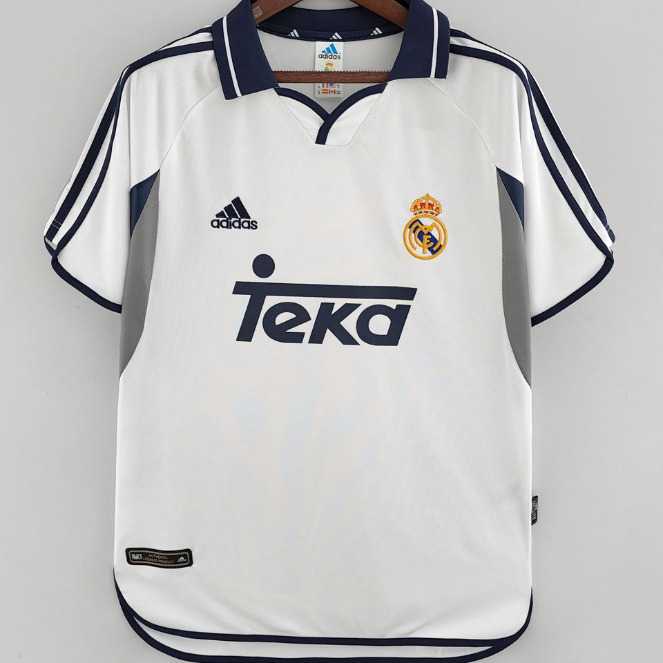 jersey 2000/01 real madrid local manga corta versión fan retro