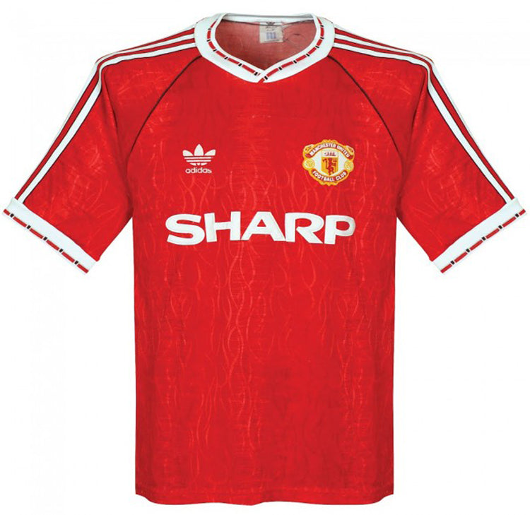jersey 1990/92 manchester united local manga corta versión fan retro