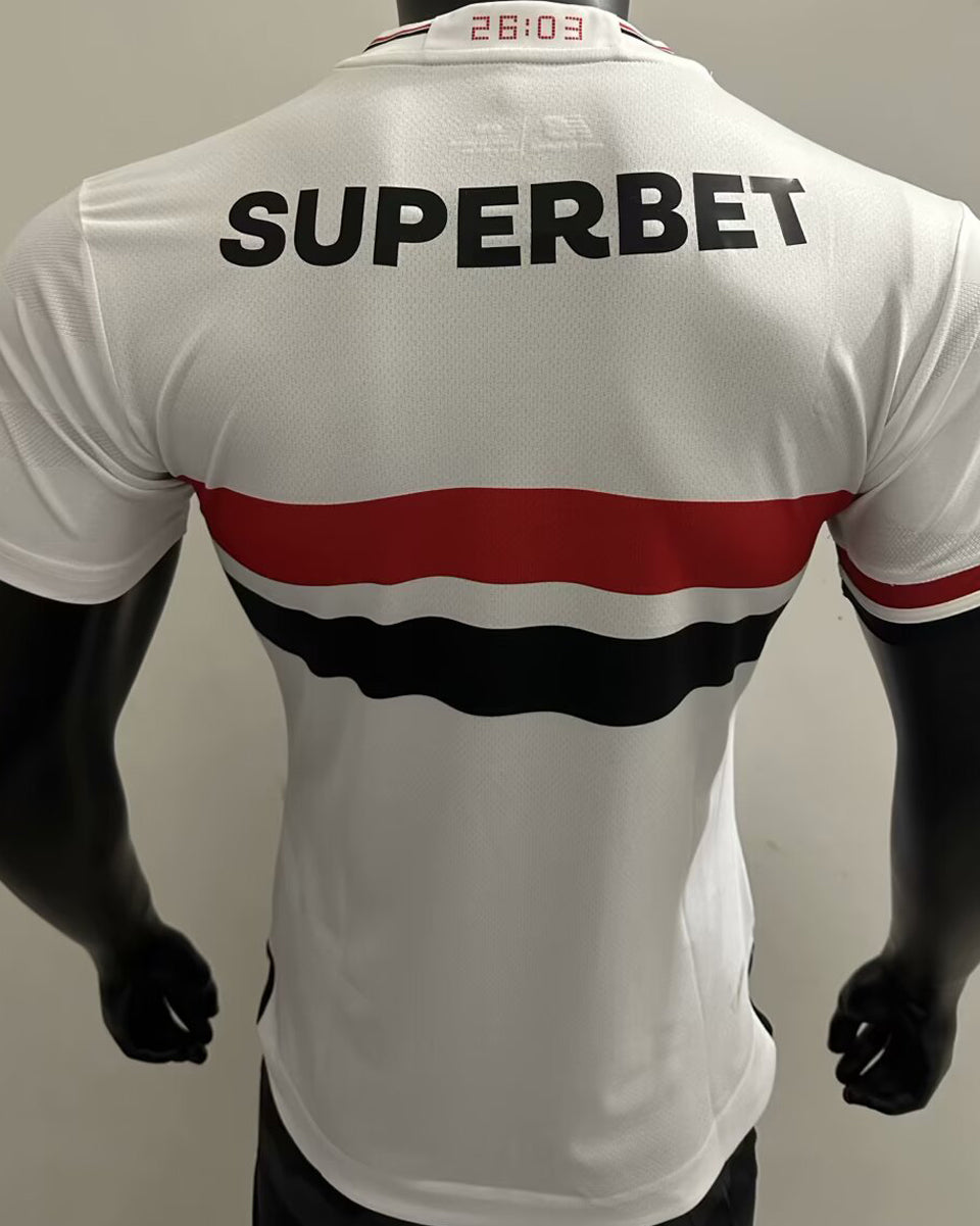 jersey 2025/26 sao paulo local manga corta versión jugador