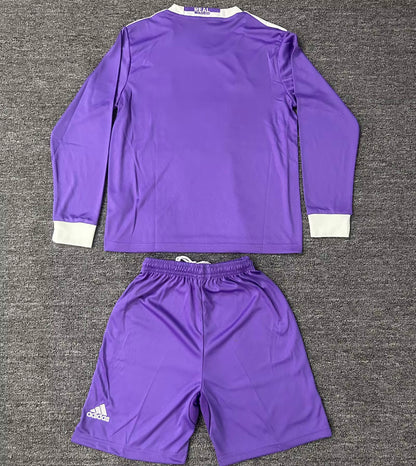 Jersey 2016/17 Real Madrid Visitante Manga larga Niño Retro