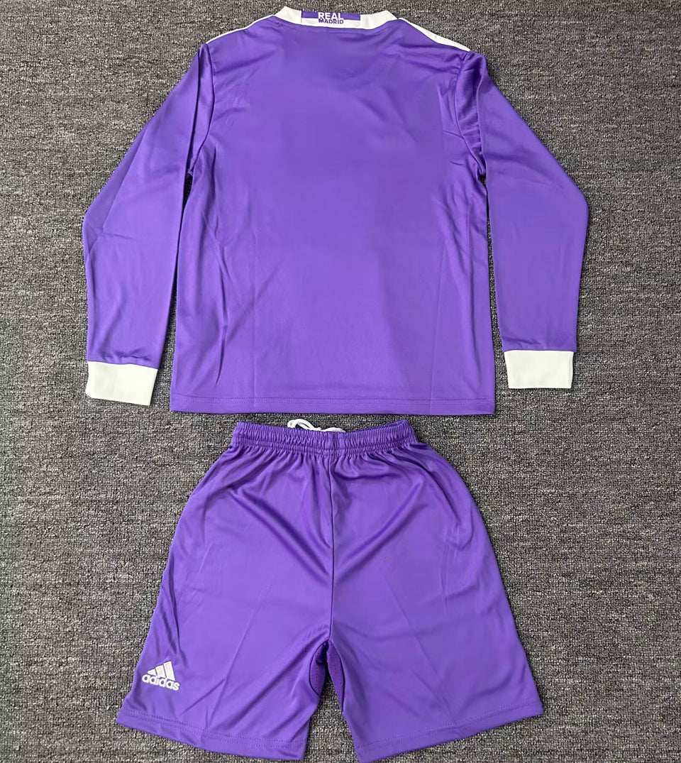 Jersey 2016/17 Real Madrid Visitante Manga larga Niño Retro