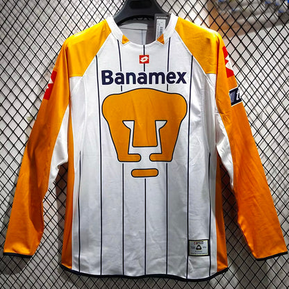 Jersey 2004 Pumas UNAM Local Manga larga Versión Fan Retro