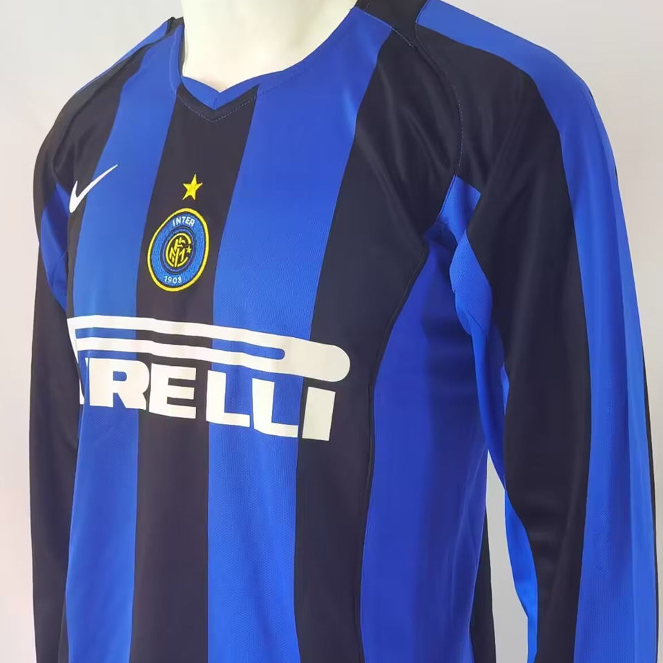 Jersey 2004/05 Inter Milan Local Manga larga Versión Fan Retro