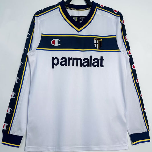 Jersey 2002/03 Parma Visitante Manga larga Versión Fan Retro