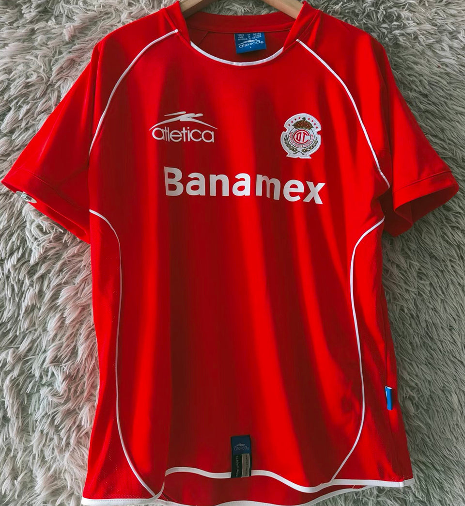jersey 2005/2006 deportivo toluca local manga corta versión fan retro