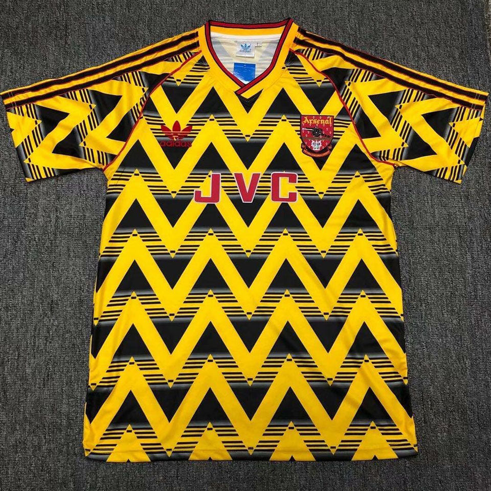 jersey 1991/93 arsenal visitante manga corta versión fan retro