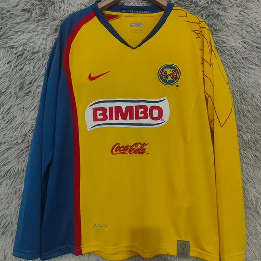 Jersey 2007/2008 Club America Local Manga larga Versión Fan Retro