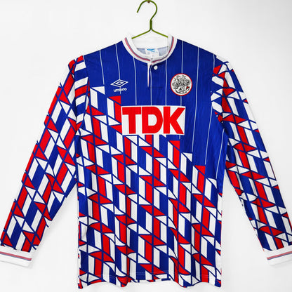 Jersey 1989/1990 Ajax Visitante Manga larga Versión Fan Retro