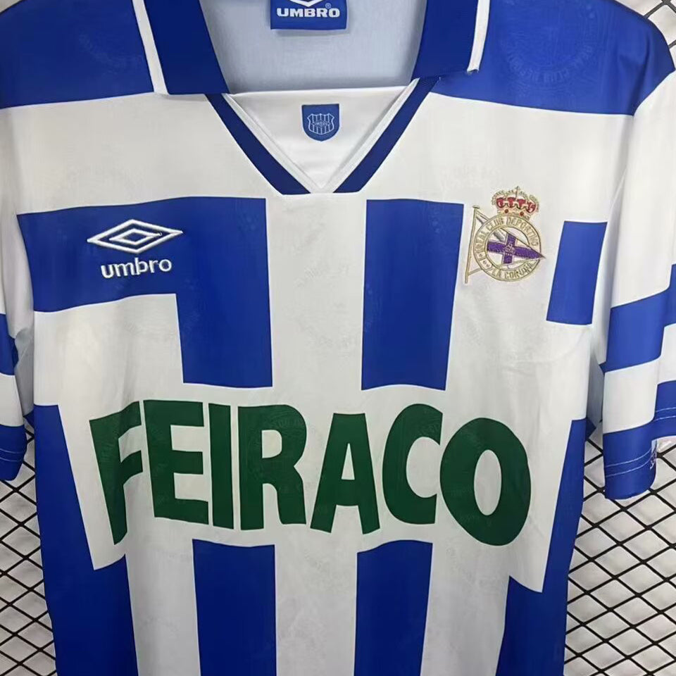 Jersey 1994/95 Deportivo La Coruna Local Manga corta Versión Fan Retro