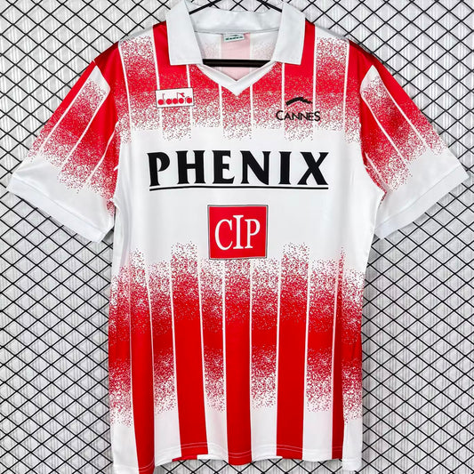 Jersey 1991/1992 AS Cannes Local Manga corta Versión Fan Retro