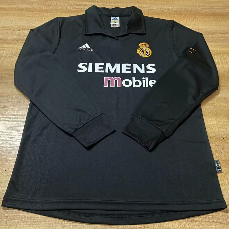 jersey 2002/03 real madrid visitante manga larga versión fan retro