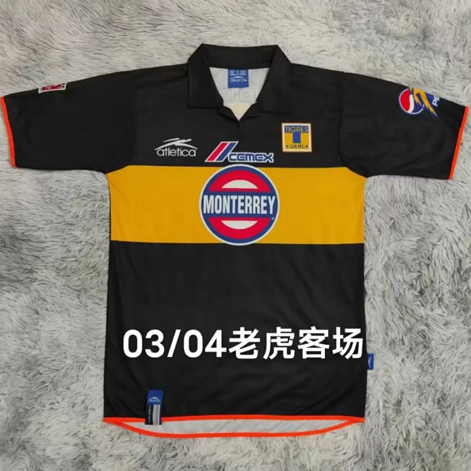 jersey 2003/04 tigres visitante manga corta versión fan retro