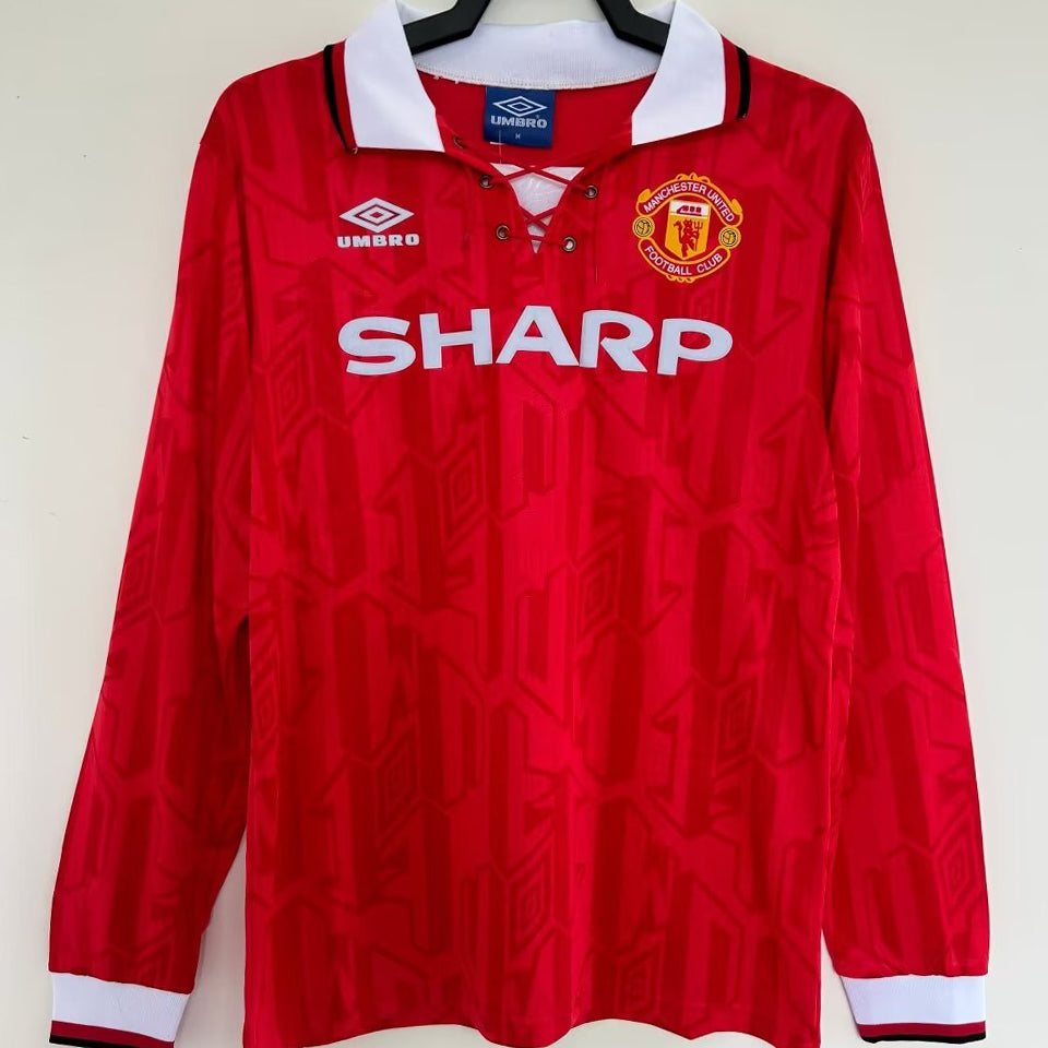 Jersey 1992/94 Manchester United Local Manga larga Versión Fan Retro