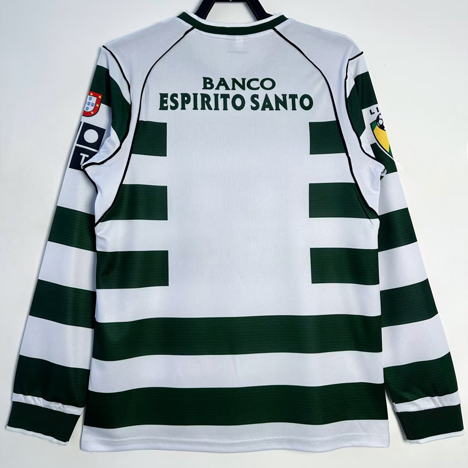 Jersey 2001/03 Lisbon Local Manga larga Versión Fan Retro